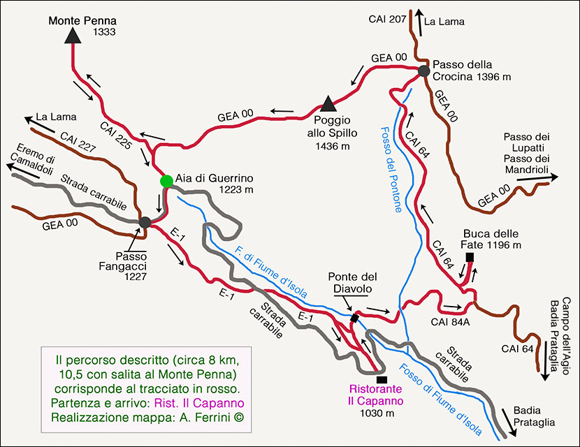 Mappa itinerario Buca delle Fate