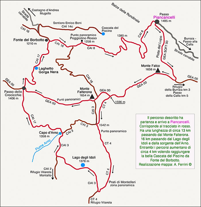 Mappa Monte Falterona