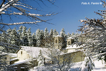 Camaldoli, il Sacro Eremo, obl? nella neve