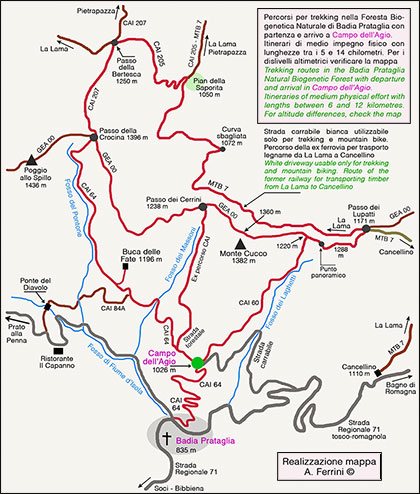 Mappa degli itinerari