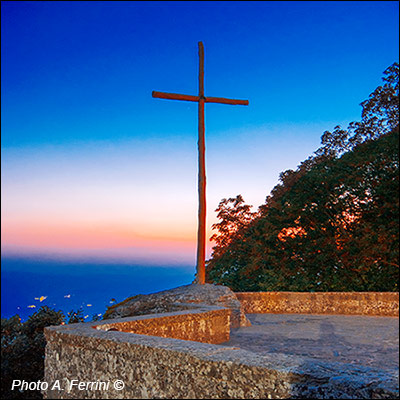 La Verna, a cross on the Casentino