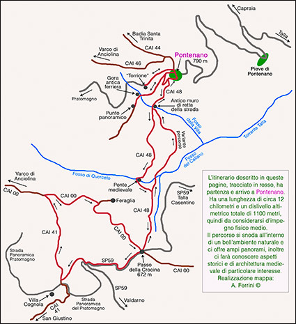 Mappa itinerario transumanza