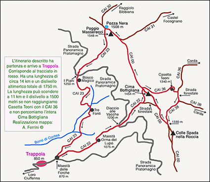 Mappa dell’itinerario