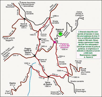 Mappa dell’itinerario