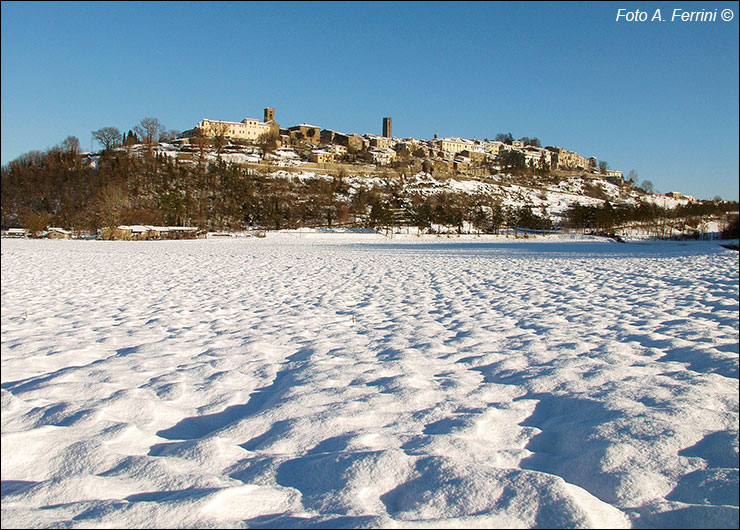 Panorama Poppi con neve