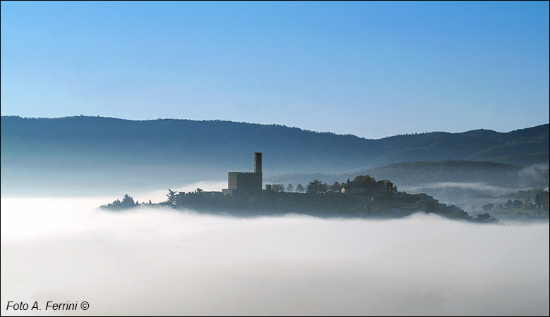 Poppi sopra la nebbia