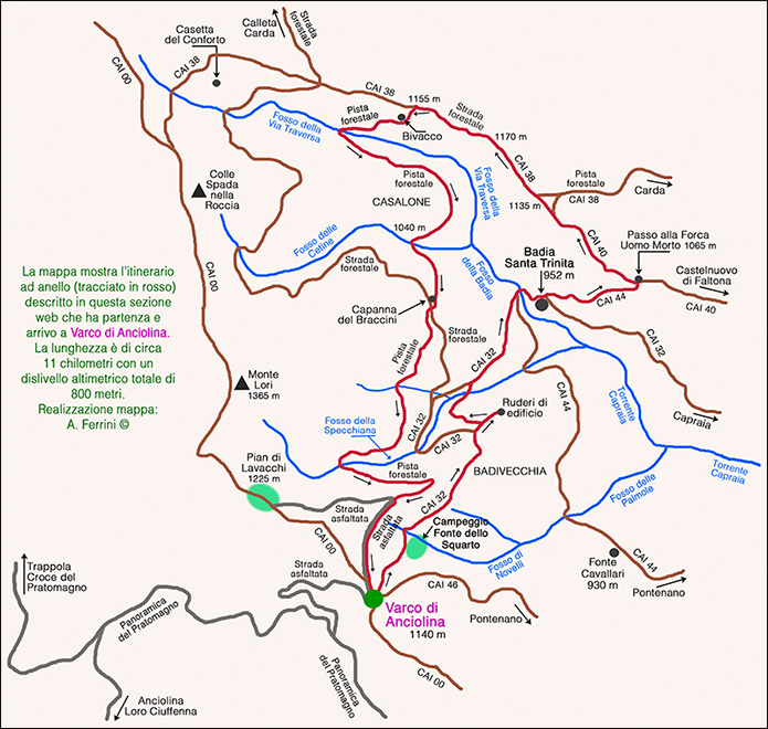 Mappa Varco Anciolina - Santa Trinita