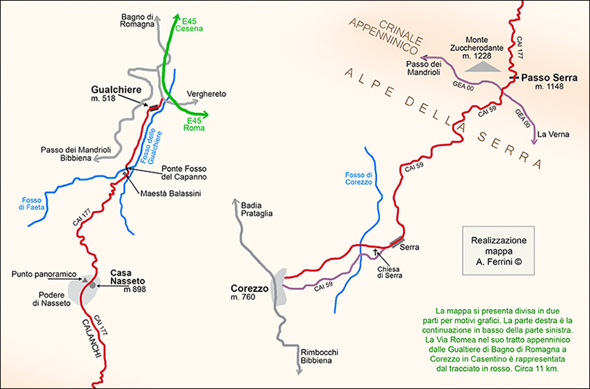 Mappa Via Romea